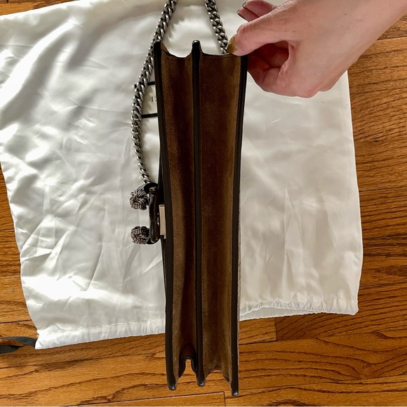 Gucci Dionysus Small Rectangular Bag GG Supreme and Taupe Suede - Picture 6 of 16